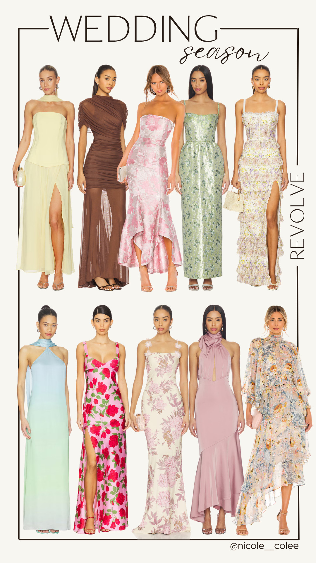 Wedding season is officially here… and she understood the assignment 🤍✨

Whether you’re a guest, bridesmaid, or the bride-to-be, I pulled together the prettiest pieces from my Revolve storefront that are giving effortless, romantic, and just the right amount of main character energy.

From soft florals + dreamy silhouettes to chic whites for every bridal moment — engagement, shower, bachelorette, rehearsal… we’re covered 💅🏼

Everything is linked for you — because showing up best dressed is kind of the goal 💋

#LTKWedding #RevolveStyle #BrideToBe #WeddingGuestStyle #NicoleColeeStyle 

 #LTKstorytime #LTKSeasonal #LTKWedding