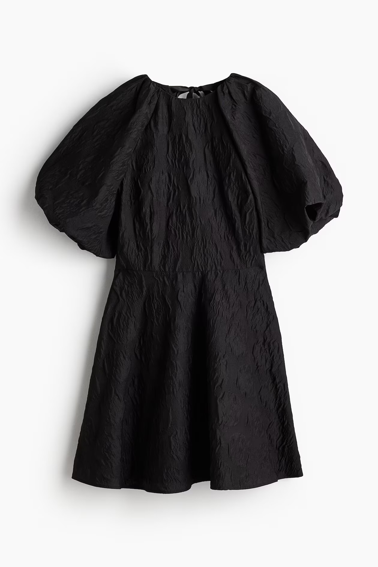 Jacquard-weave tie-back dress - Round neck - Short sleeve - Light beige/Leopard print - Ladies | ... | H&M (UK, MY, IN, SG, PH, TW, HK)