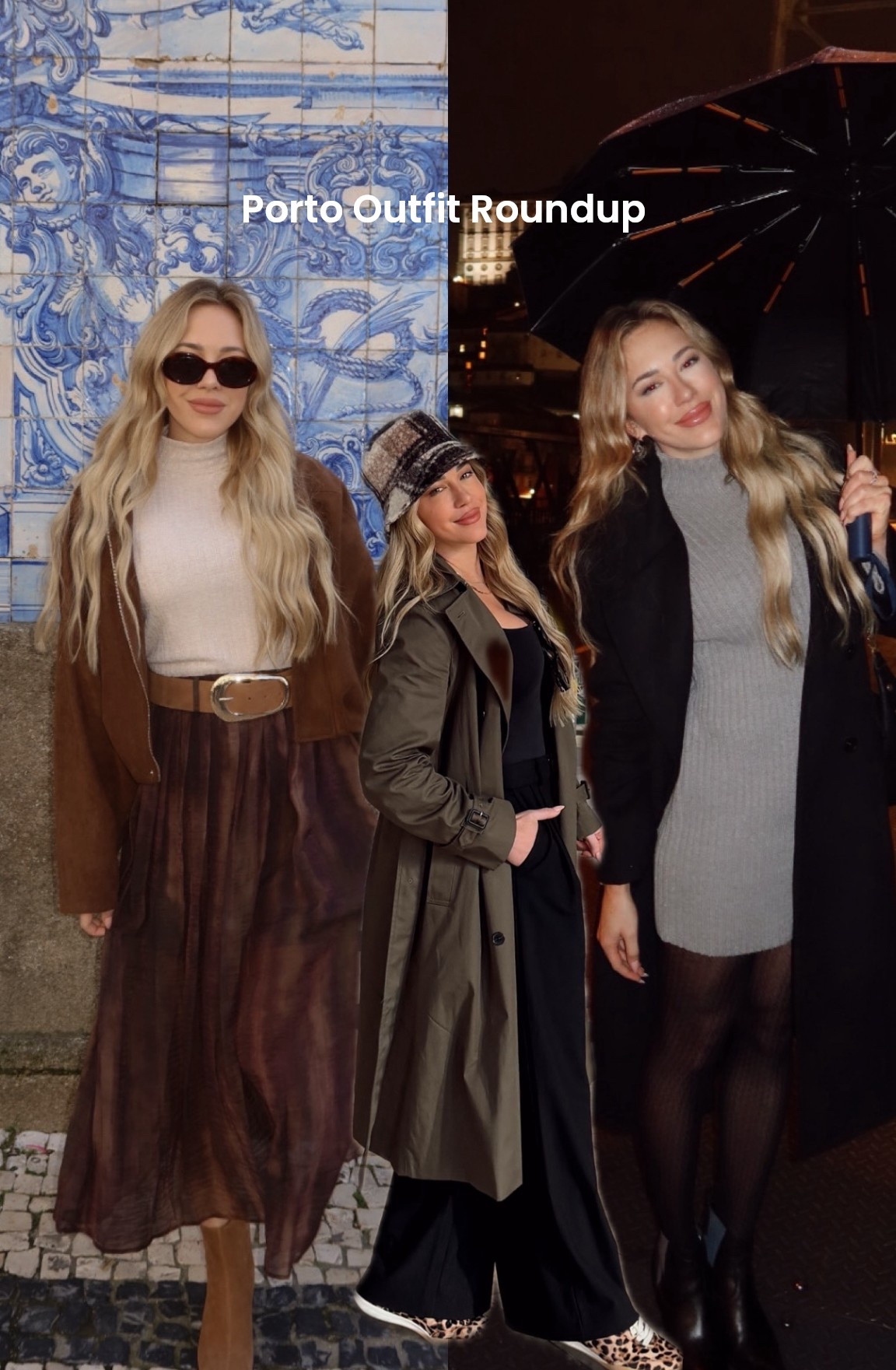 Outfit roundup!!! Linking everything I wore in 2 days in Porto😘 Wearing a small in all except the wool coat - I always size up to a medium to fit sweaters underneath! 

#LTKCyberWeek #LTKSaleAlert #LTKTravel