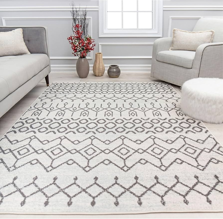 Mason Brooks Ryder KN40B Etheral Light Moroccan Tribal White Area Rug, 8'3"X10'0" | Amazon (US)