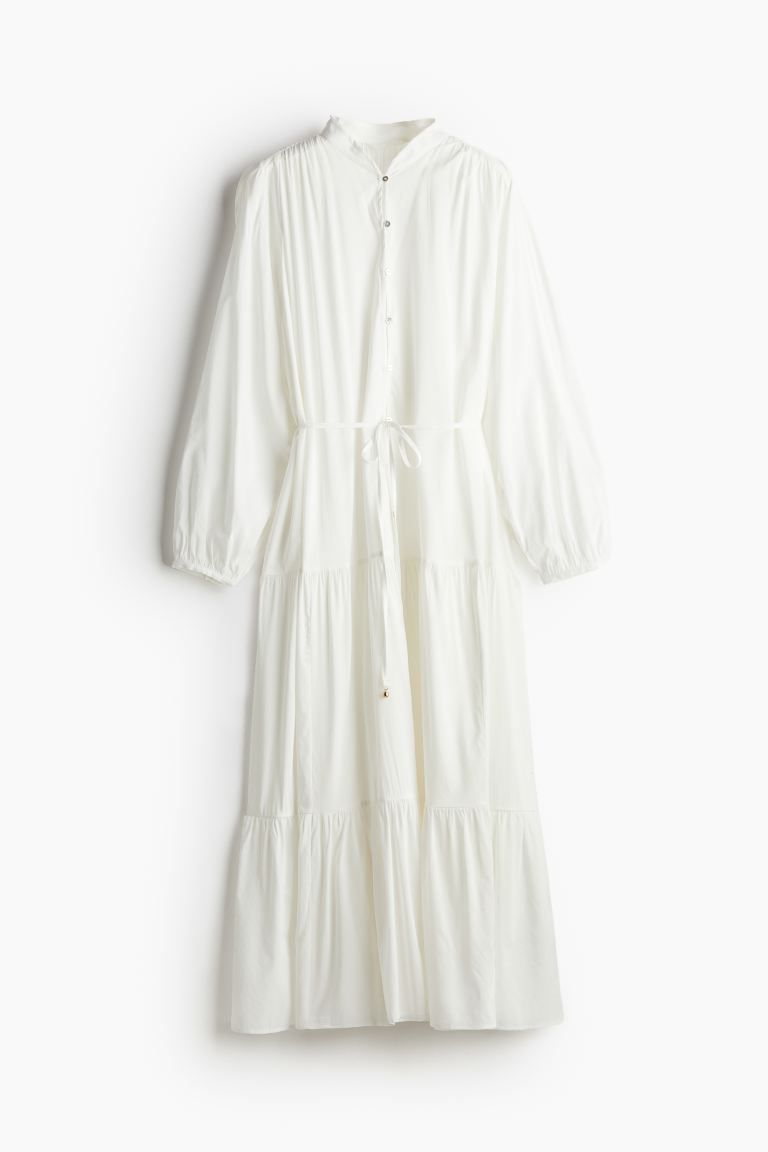 Tiered Maxi Dress - White - Ladies | H&M US | H&M (US + CA)