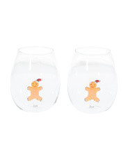 2pk Figural Gingerbread Stemless Glasses | Drinkware | Marshalls | Marshalls