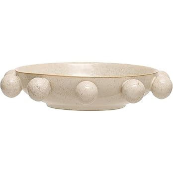 Bloomingville Stoneware Bowl with Orbs and Reactive Glaze, Cream | Amazon (US)