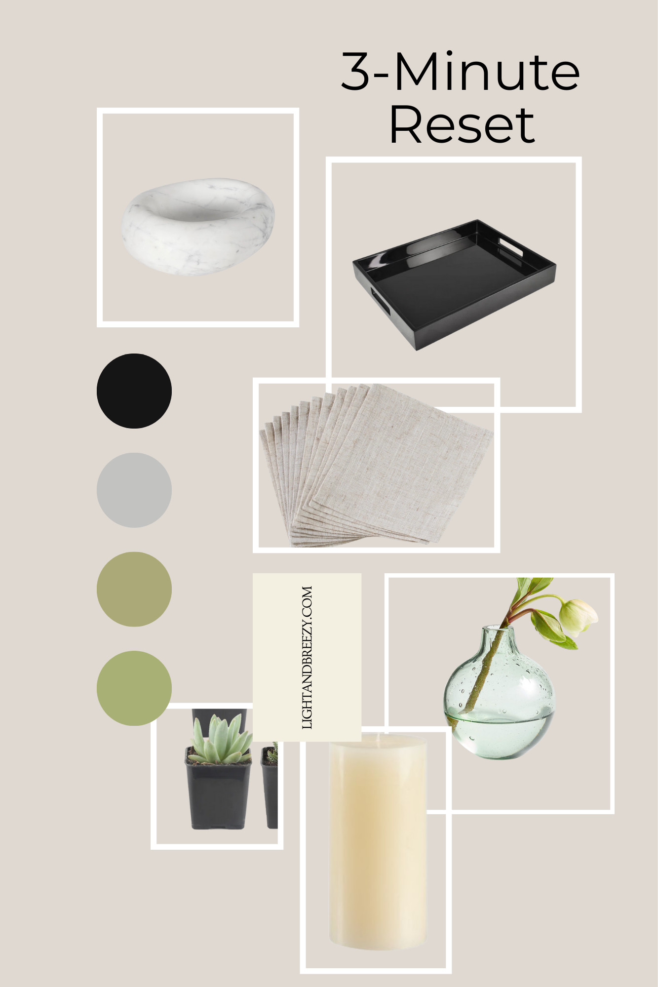 The 3-minute coffee table reset that saves you before guests arrive. Shop this quick and easy coffee table styling with black lacquer tray, white marble bowl, ivory pillar candle, and natural linen coasters. Perfect for busy moms, last-minute entertaining, and organized home vibes. Create an instant coffee table refresh with just three objects - tray plus accent pieces. Simple coffee table decor for real life.
#coffeetabledecor #coffeetablestyling #quickstyling #3minutereset #organizedhome #homeorganization #livingroomdecor #coffeetableorganization #traystyling #easydecor #minimaldecor #busymomlife #lastminuteguests #simplehomedecor #homedecortips #coffeetable #modernhome #neutraldecor #marbleaccents #pillowcandles #linencoasters #homeaccents #ltkhome #shopltk #amazonhome #targetstyle #homedecor #interiordesign #homestyling #decoratingtips #quicktips #organizingtips #entertainingathome #guestready #coffeetableideas #functionalstyle #reallifestyling #decorhacks #timesavingdecor #simplestyles

Shop this style and 9 more at:  https://lightandbreezy.com/coffee-table-styling 

 #LTKHome