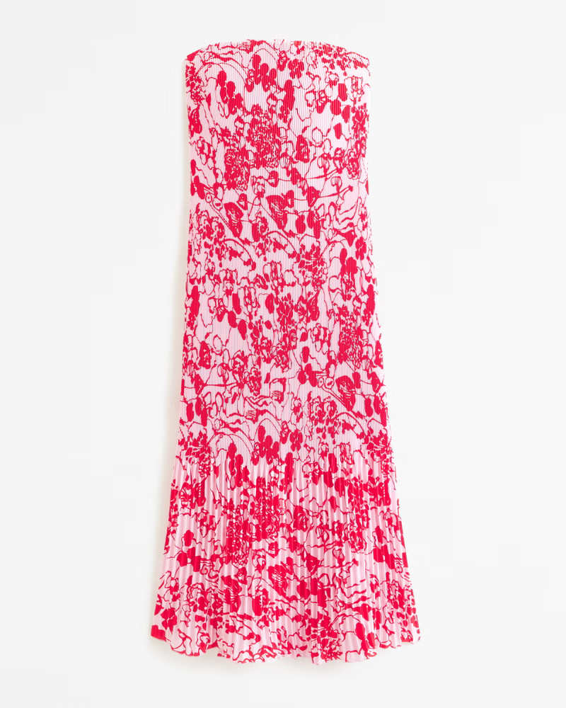 The A&F Giselle Pleat Release Midi Dress | Abercrombie & Fitch (US)