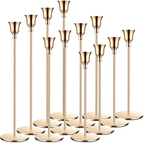 Set of 12 Candlestick Holders Candle Holders for Taper Candle Candle Stick Holders Candle Sticks Lon | Amazon (US)
