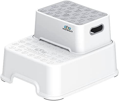 BlueSnail Double up Step Stool for Kids, Anti-Slip Sturdy Toddler Two Step Stool for Bathroom , K... | Amazon (US)