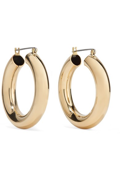 Gold-tone hoop earrings | NET-A-PORTER (US)