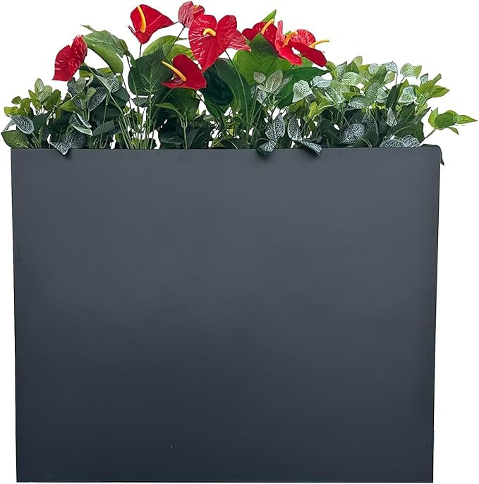 38" L x 13" W x 30" H Metal Tall Rectangular Planter - Large Planter Box for Outdoor Patio/Porch ... | Amazon (US)