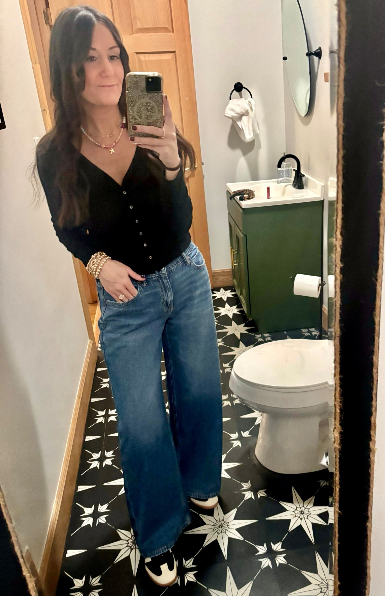 This cute top from Target is on sale for $14 today! Comes in white & tan also 😍