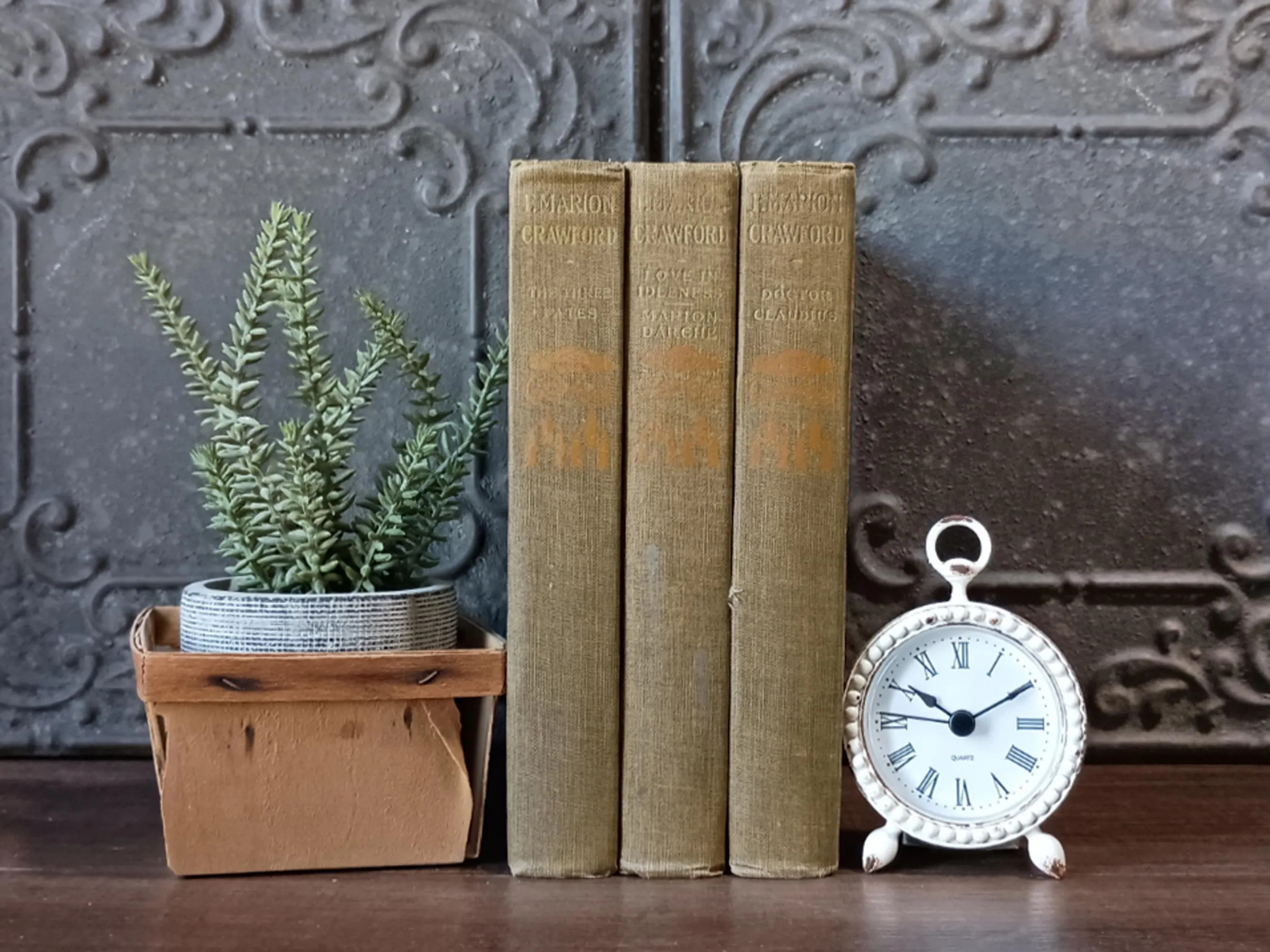 Neutral Vintage Book Set of 3, Decorative Books, Old Bookshelf Decor | Etsy (Global)