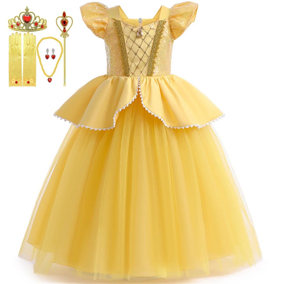 2023 Girls New Belle Dress Belle Party Dress Halloween Costume - Etsy | Etsy (US)
