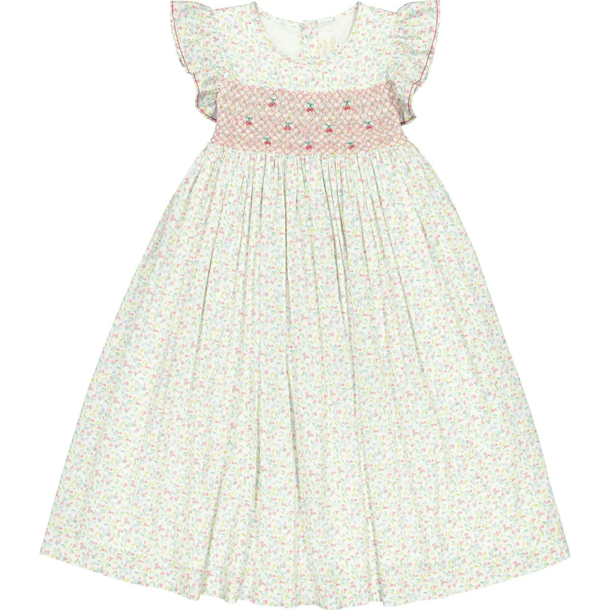 Alizee Cherry Ruffled Sleeve Empire Dress | Maisonette