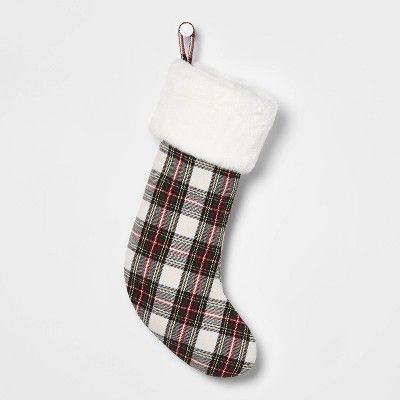 Plaid Christmas Stocking White - Wondershop™ | Target