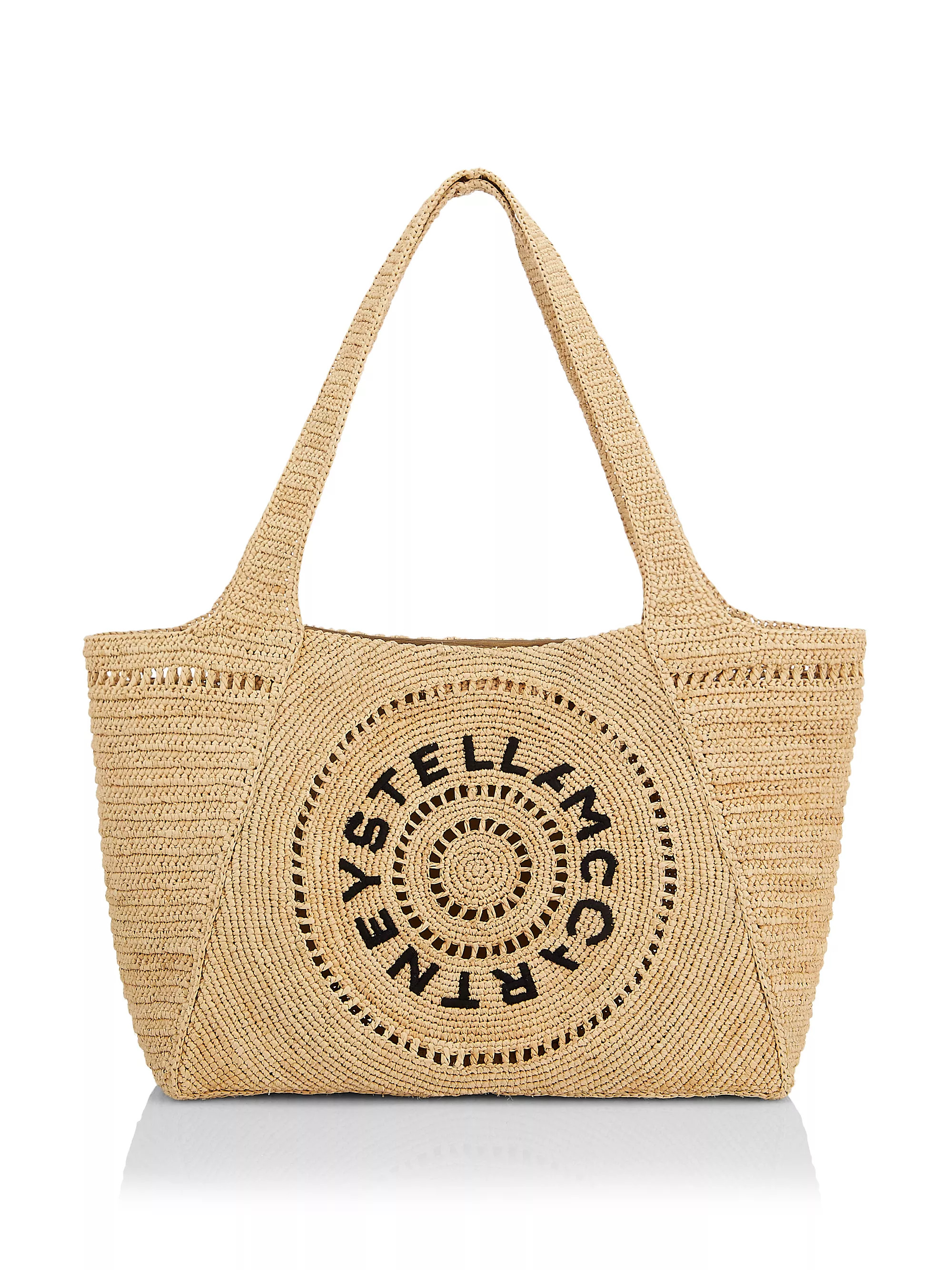 Stella McCartneyLogo-Embroidered Crochet Raffia Tote Bag | Saks Fifth Avenue