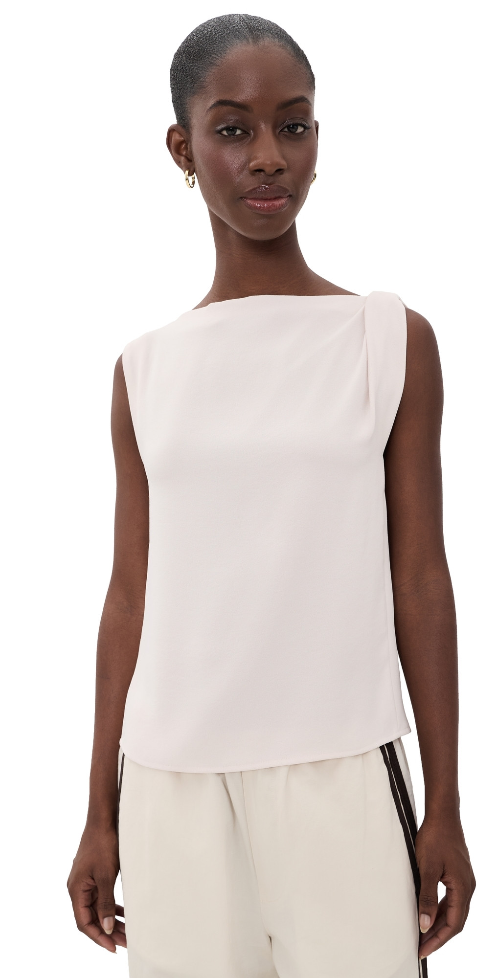 Vince Draped Shoulder Top Blush Cloud 14 | Shopbop