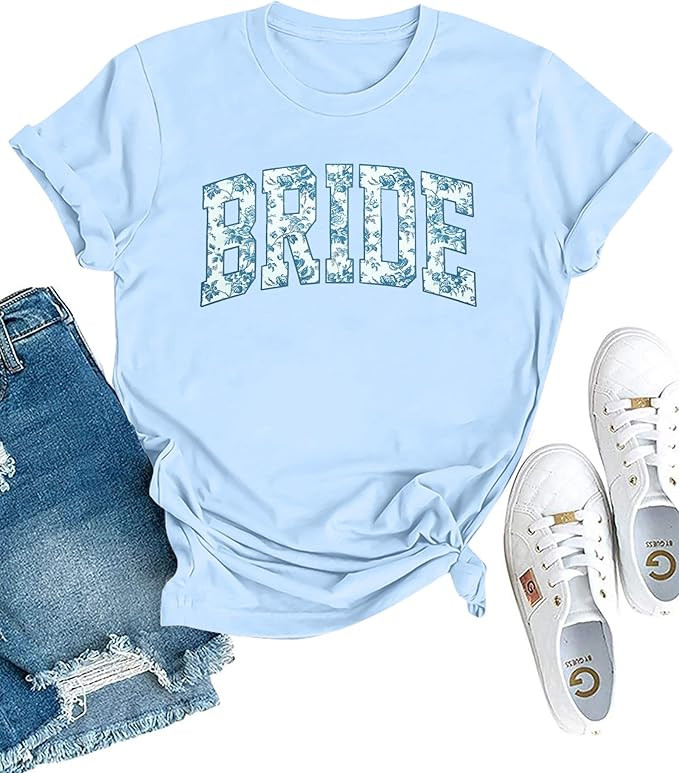 Women Bride Shirt in My Engaged Shirts Engagement Tee Fiance Tshirt Groovy Bride Bachelorette Tee... | Amazon (US)