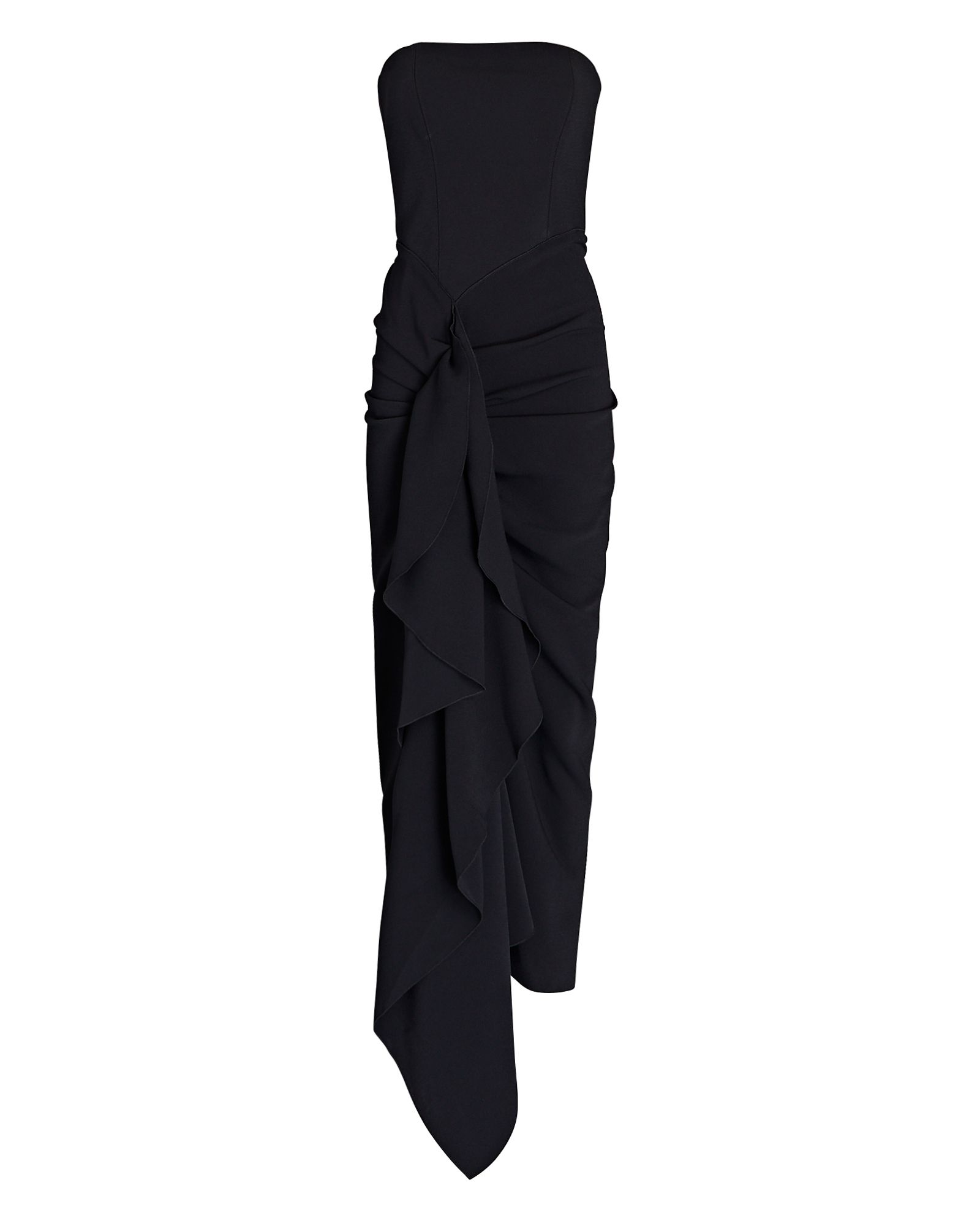 Thalia Ruffled Crepe Midi Dress | INTERMIX