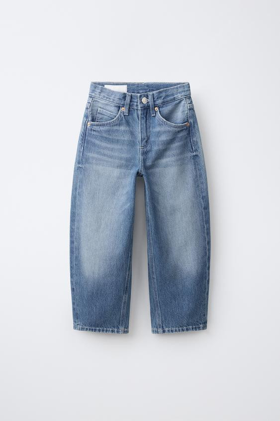 Zara - Barrel Jeans - Light Blue - 8-9 Years (51,6 Inches) - Kids | Zara US