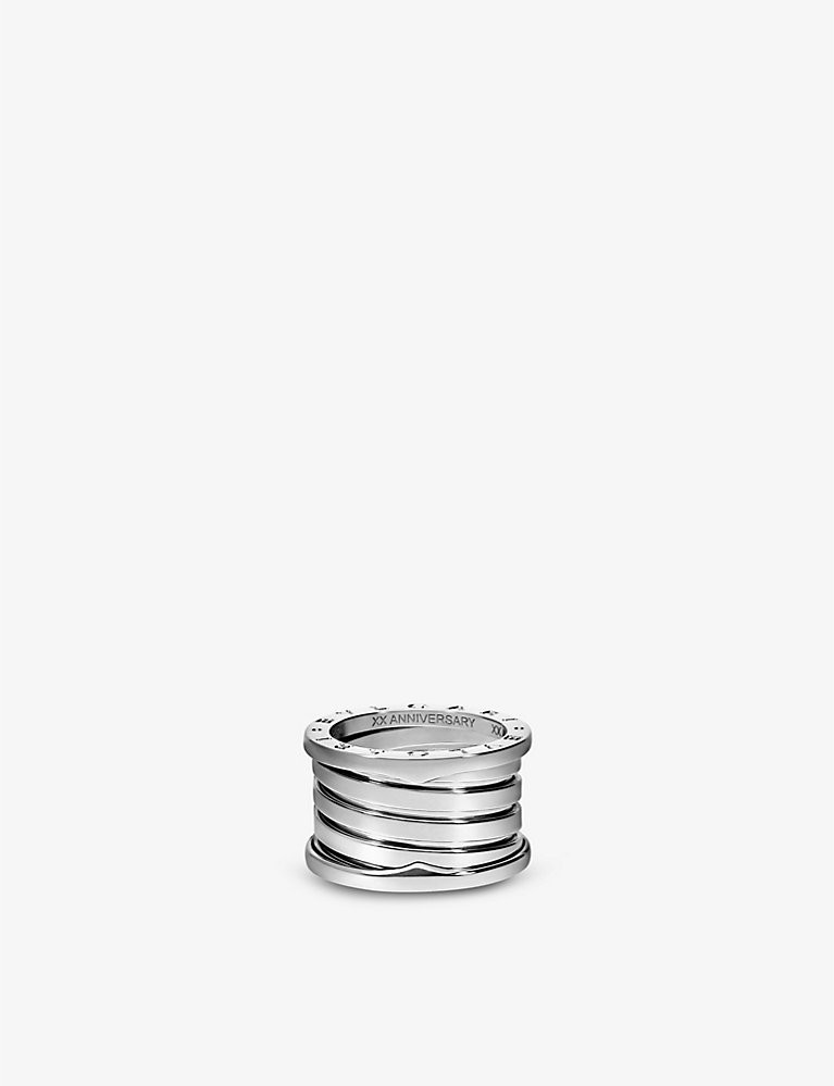 BVLGARI B.zero1 18ct white-gold four-band ring | Selfridges