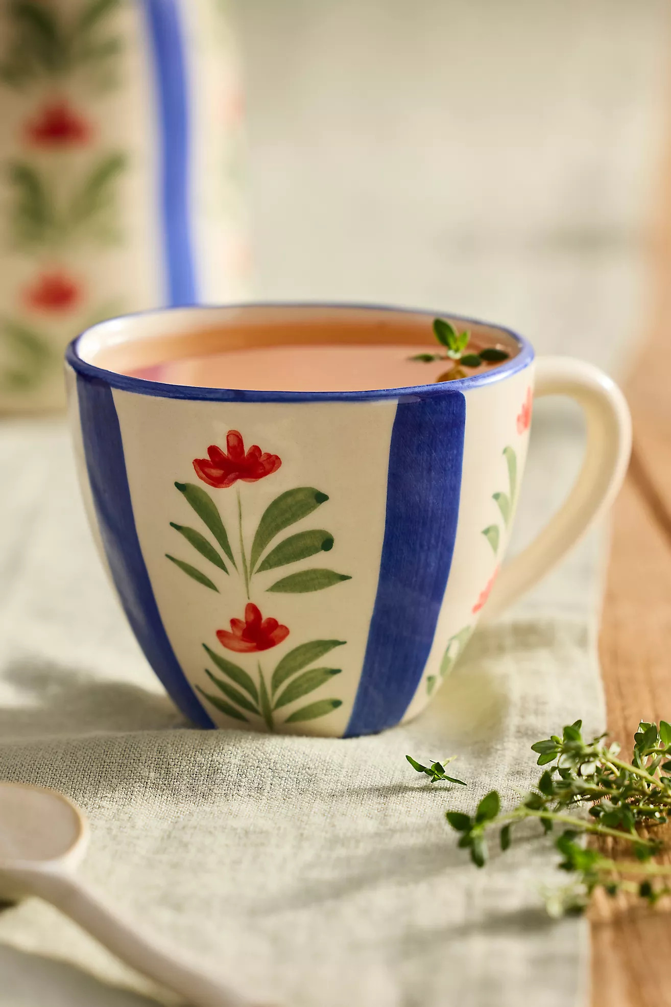 Floral Stripe Stoneware Mug | Anthropologie (US)