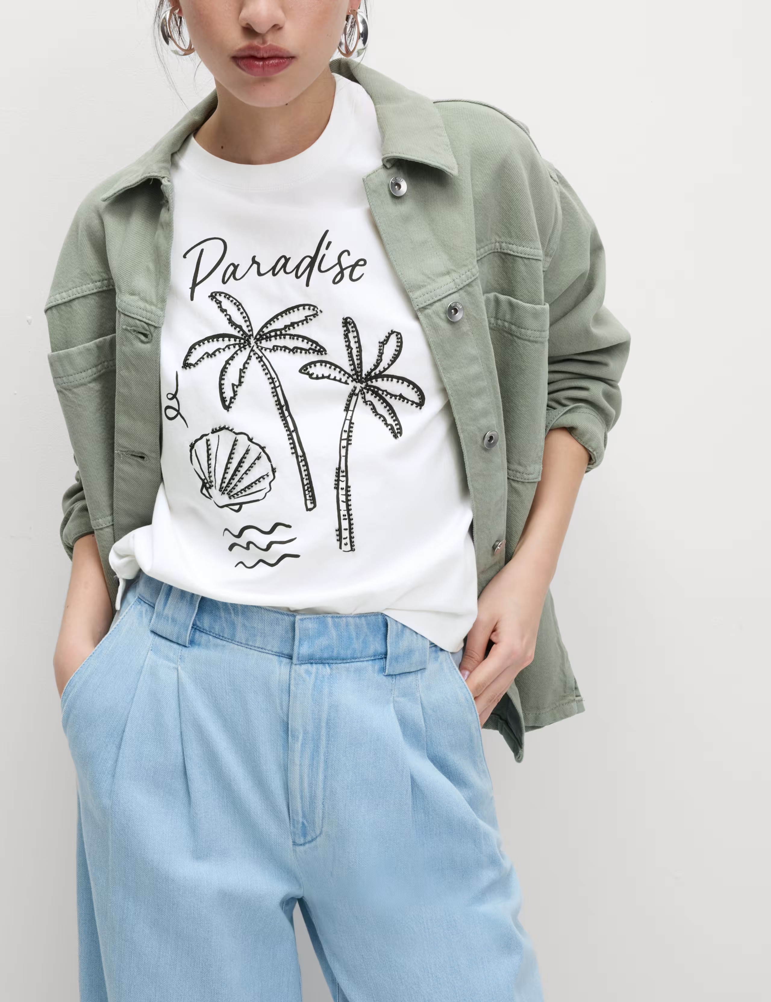 Pure Cotton Embellished T-Shirt | Marks & Spencer (UK)