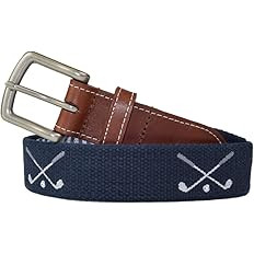 Golf Clubs Embroidered Men’s Belt (Patriot Navy) by J.T. Spencer | Amazon (US)