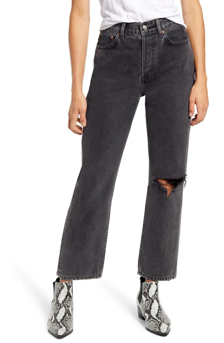 Topshop Chicago Ripped Knee High Waist Dad Jeans (Regular & Petite) | Nordstrom | Nordstrom