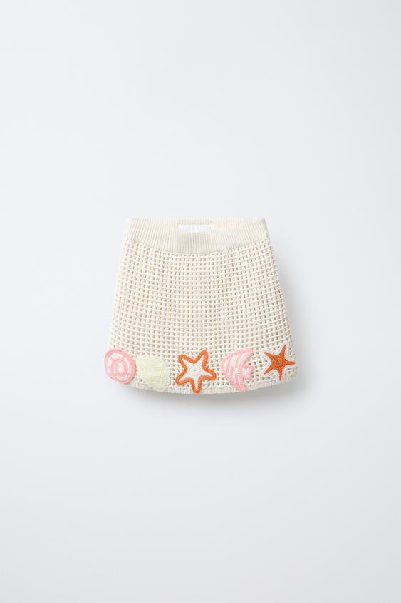 SEA PATCHES KNIT SKIRT | Zara US