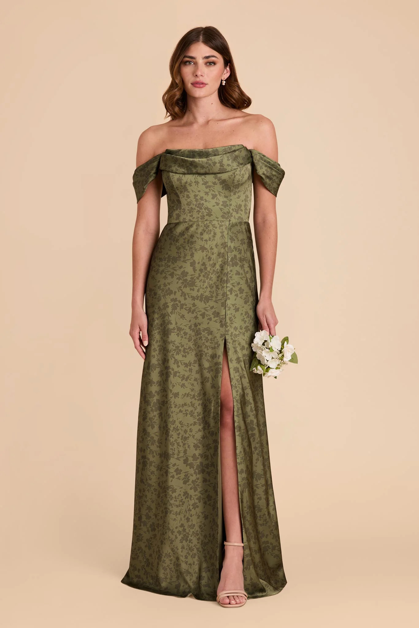 Mia Bright Martini Dreamy Floral Matte Satin Cowl Neck Dress | Birdy Grey | Birdy Grey