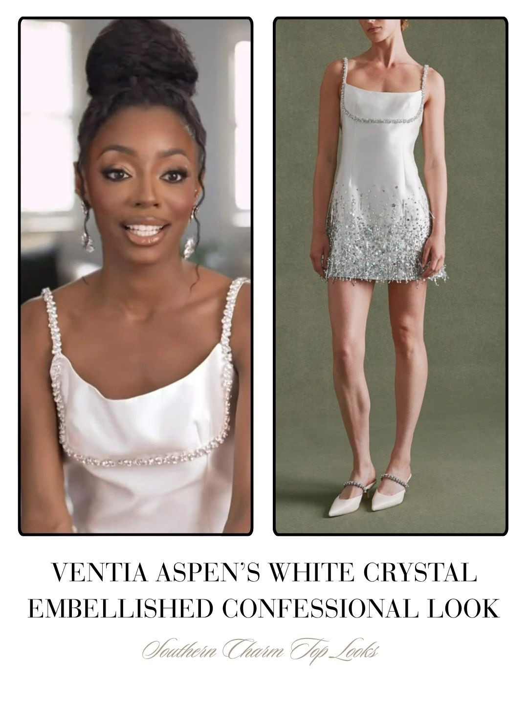 Venita Aspen’s White Crystal Embellished Confessional Look 