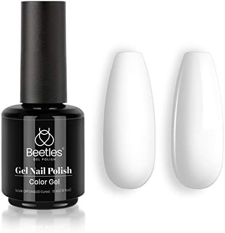 Amazon.com : Beetles Gel Nail Polish, 1 Pcs 15ml White Color Soak Off Gel Polish Nail Art Manicur... | Amazon (US)