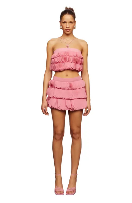 AMUR Jazzlyn Applique Fringe Skirt in Pink Opal at Nordstrom, Size 12 | Nordstrom
