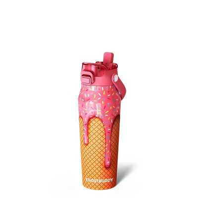 Frost Buddy 24oz Insulated Water Bottle with Straw & Chug Lid – Stainless Steel, Leak-Proof, 24-Hour Cold, Cup Holder Friendly (Ice Cream) | Target