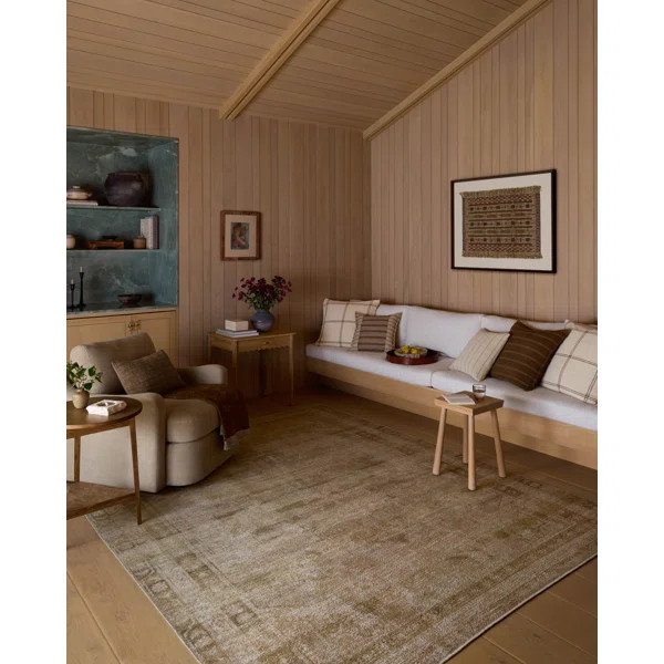 Amber Lewis x Loloi Cambria Natural / Jade Area Rug | Wayfair North America