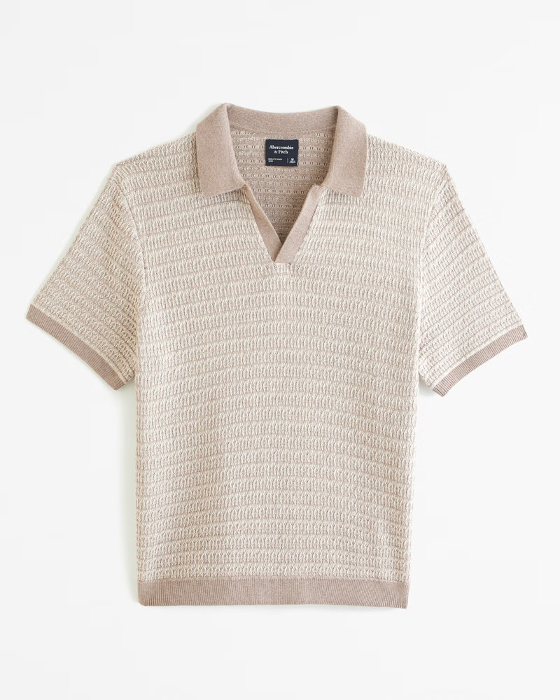 Men's Retro Johnny Collar Sweater Polo | Men's New Arrivals | Abercrombie.com | Abercrombie & Fitch (US)