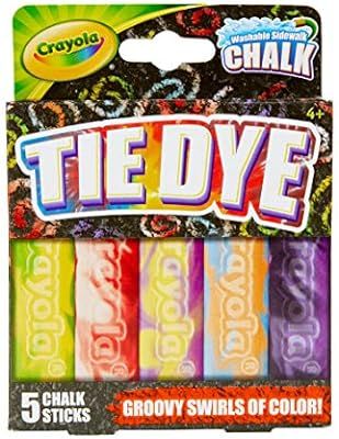 Crayola Washable Tie Dye Sidewalk Chalk, 5 Anti-Roll Chalk Sticks, Outdoor Toy, Gift | Amazon (US)