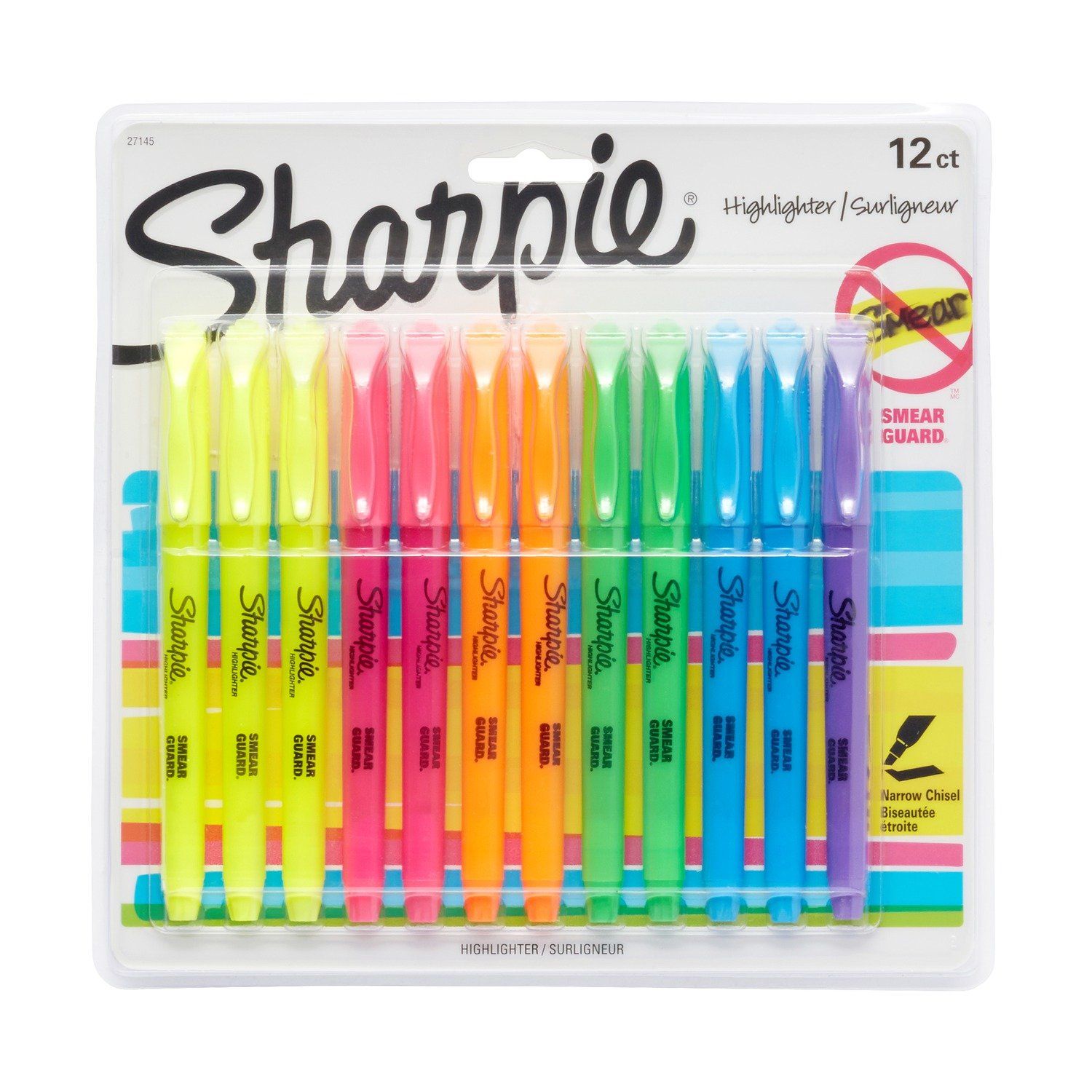 Sharpie 27145 Pocket Highlighters, Chisel Tip, Assorted Colors, 12-Count | Amazon (US)