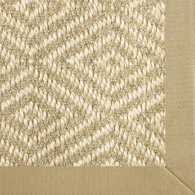 Diamante Sisal Rug, 9X7, Platinum, 1.5" Blonde Linen Binding | Williams-Sonoma