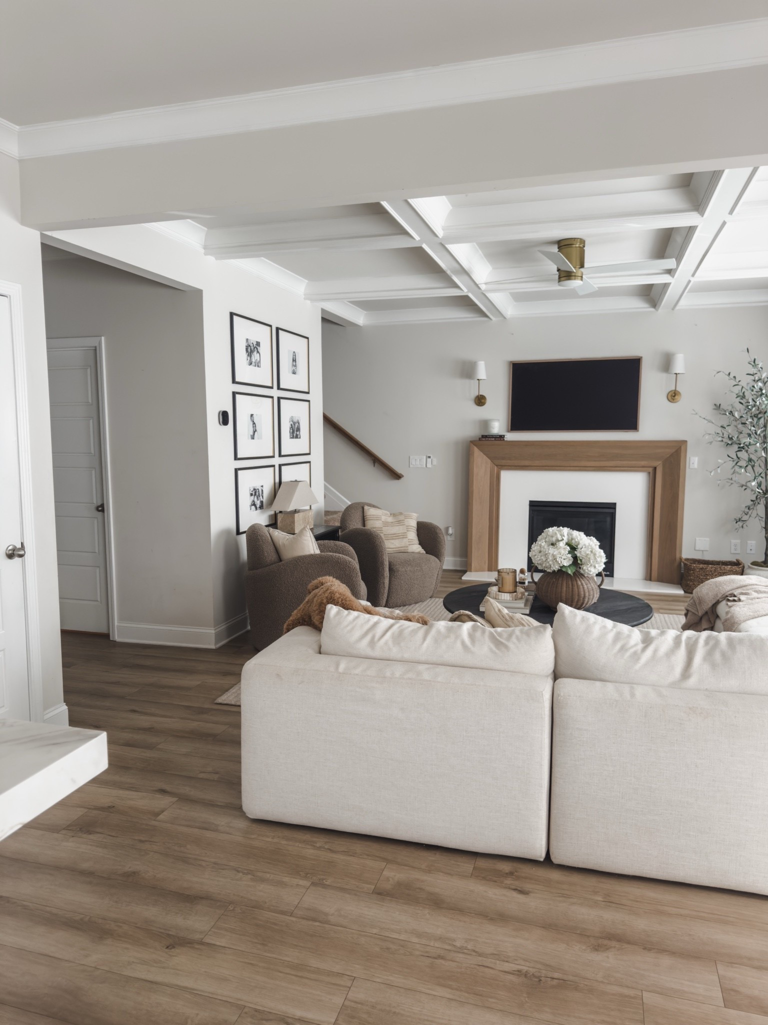 #AD Sharing one of my all time favorite wayfair finds, this custom looking fireplace surround. We purchased the natural color and stained it “weathered oak” color. 

It was the most perfect find and gave me a designer look without the price tag.

Home finds, living room inspo, fireplace details, open concept living room, cozy home, shop the look! 

#wayfair #wayfairpartner @Wayfair

#LTKHome #LTKSeasonal #LTKSaleAlert