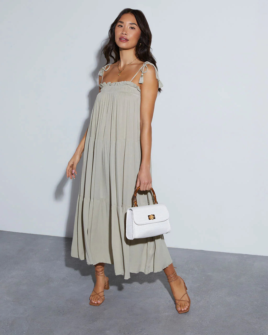 Ivanna Tiered Tassel Midi Dress | VICI