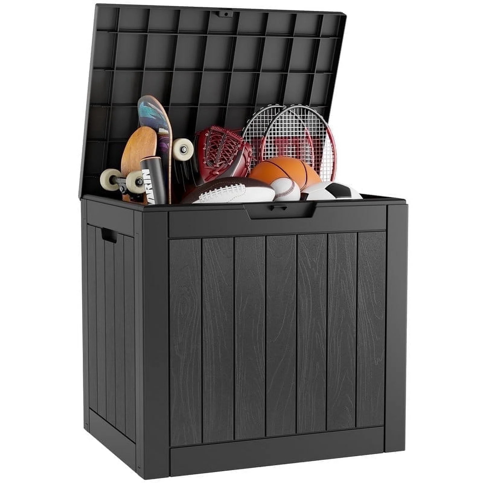 BiFanuo 31 Gallon Lockable Resin Outdoor Storage Bin, Weatherproof Deck Box for Patio Furniture C... | Walmart (US)