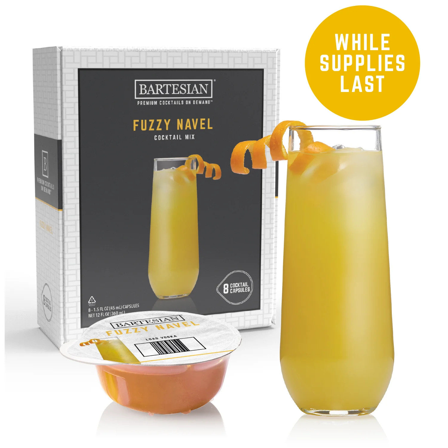 Fuzzy Navel Cocktail Capsules | Bartesian | Bartesian