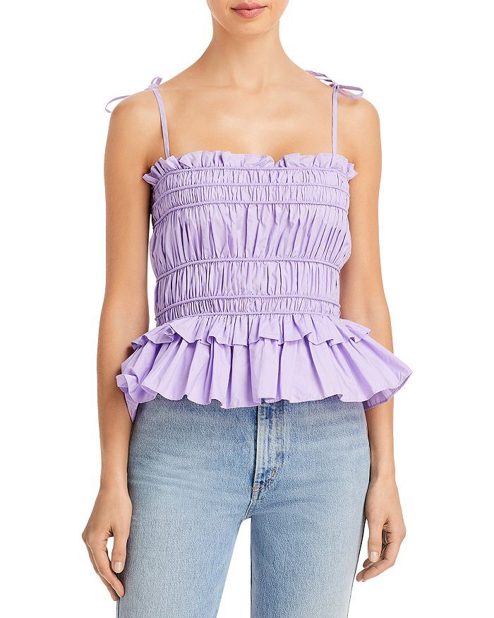 Ruched Poplin Sleeveless Top - 100% Exclusive | Bloomingdale's (US)