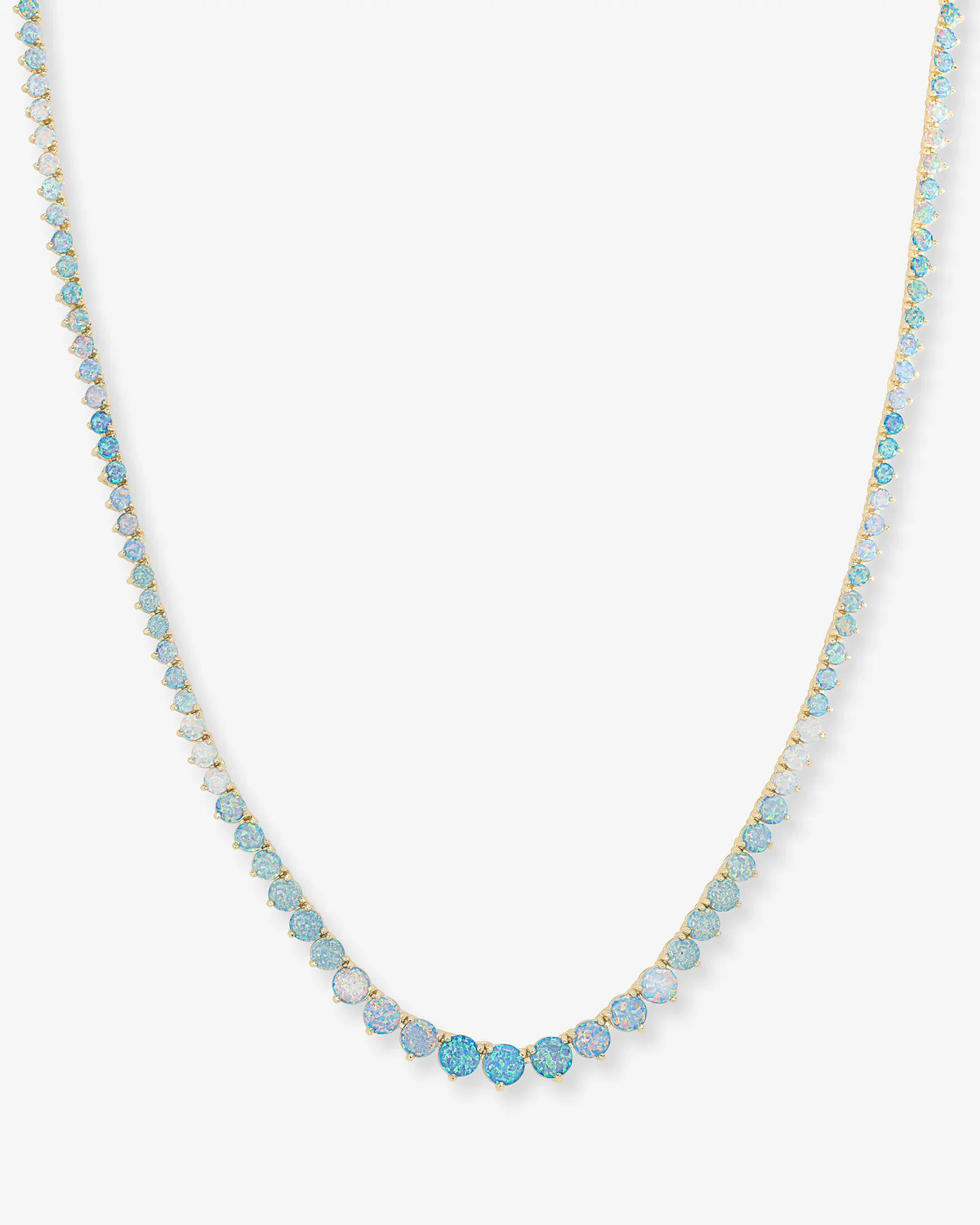 Not Your Basic Graduated Ombré Tennis Necklace - Gold|Blue Opal Ombré | Melinda Maria Jewelry