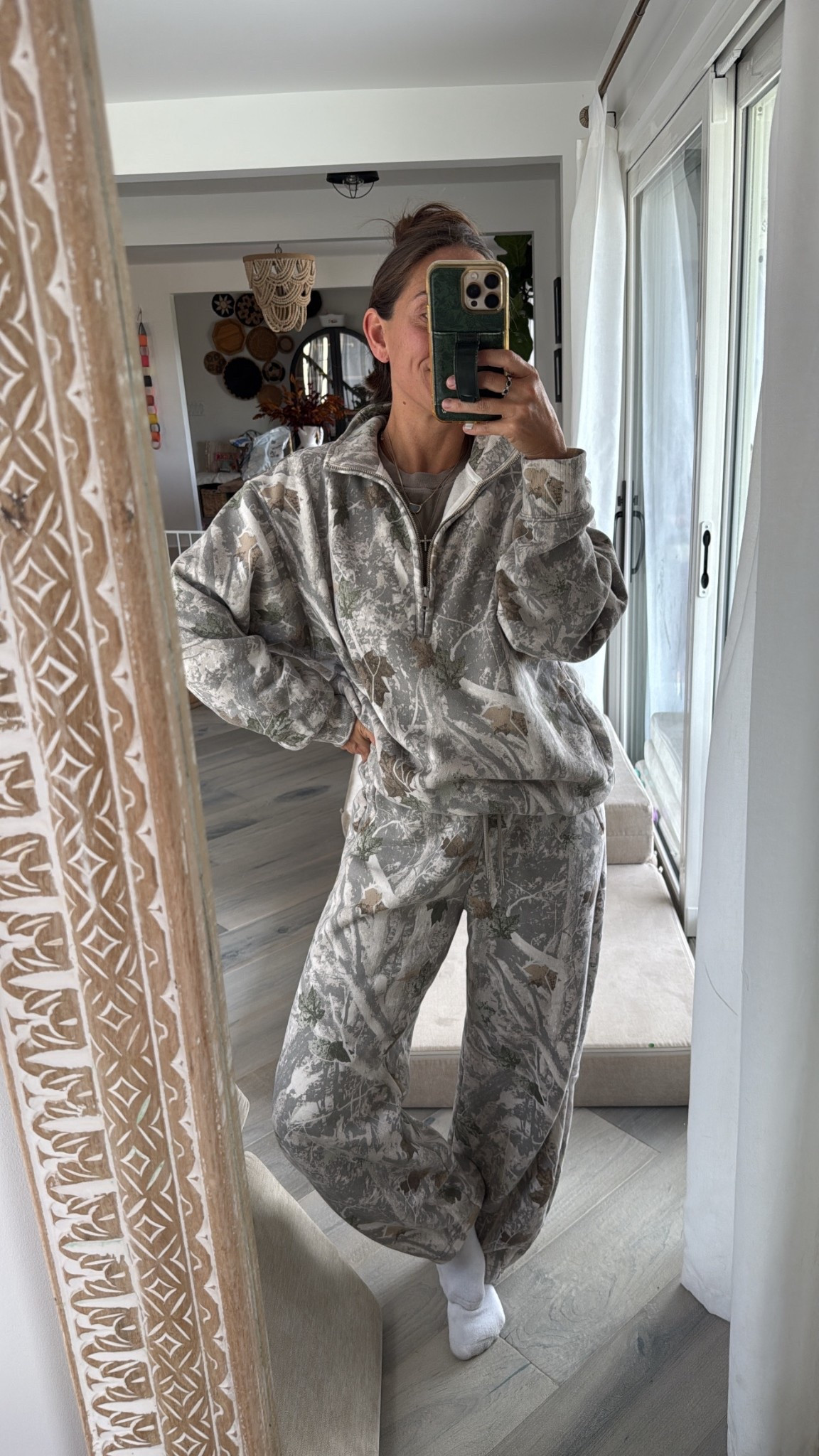 Cozy camo lounge suit! Wearing size XS in both. Sooo comfortable. 

fall lounge wear | winter lounge wear | Abercrombie sweatpants | Abercrombie
Half zip 

#LTKFindsUnder100 #LTKStyleTip #LTKActive