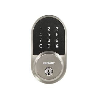 Round Satin Nickel Smart Hubspace Wi-Fi Deadbolt | The Home Depot