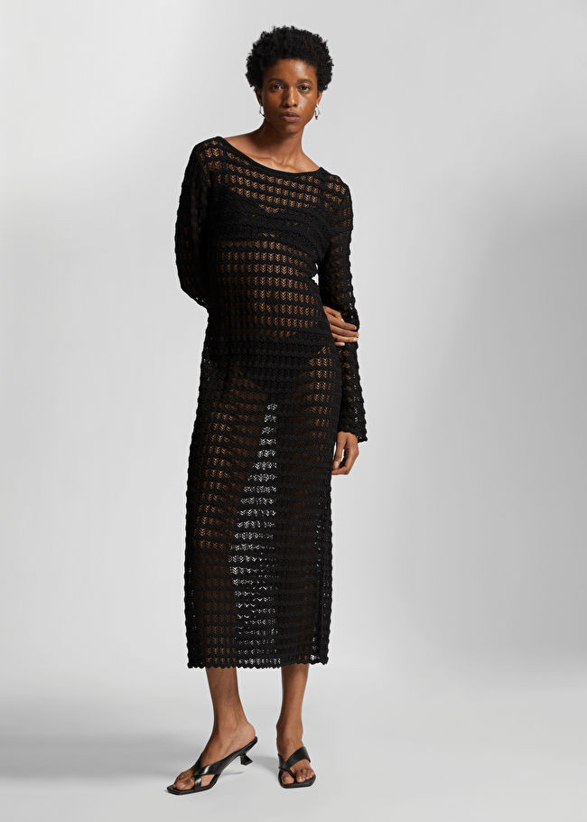 Open Tie-Back Pointelle Knit Dress | & Other Stories (EU + UK)