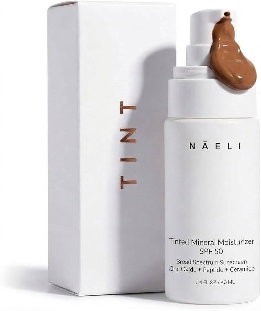 NAELI Anti Aging Tinted Moisturizer SPF 50, Mineral Sunscreen for Face with Zinc Oxide, Peptides ... | Amazon (US)