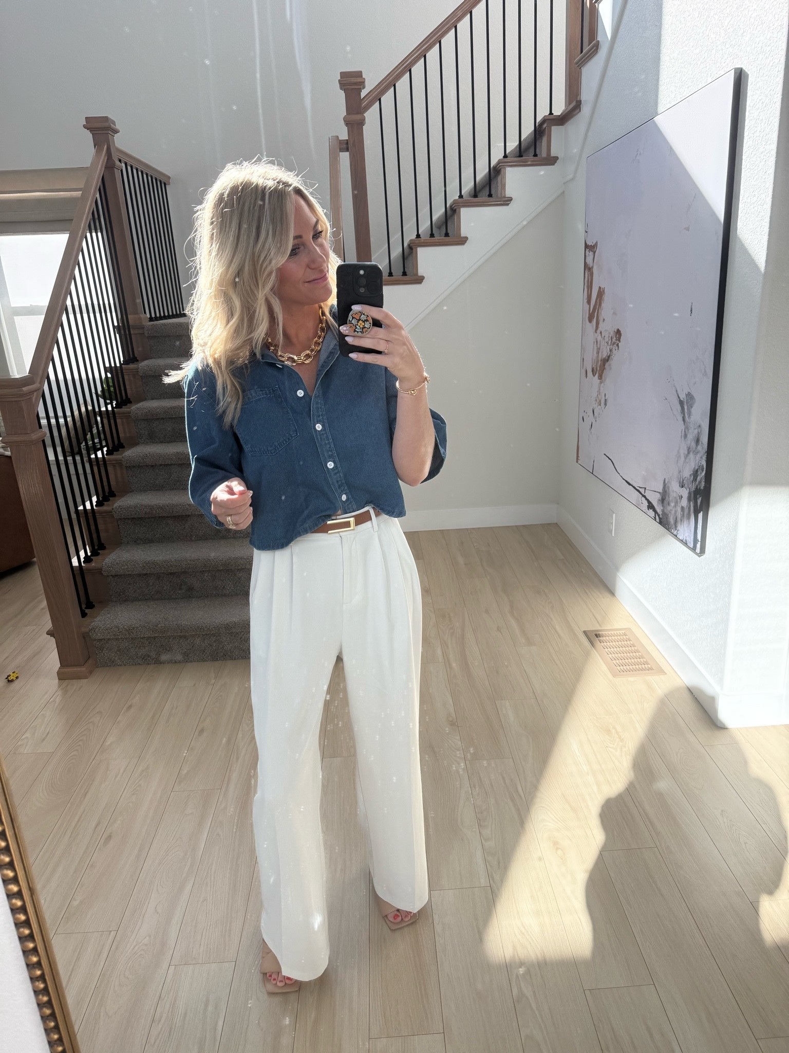 Casual work outfit from Amazon. Love this whole look. The white pants come in longs! The cute chunky gold necklace is the perfect accessory.

#LTKPlusSize #LTKootd #LTKgrwm